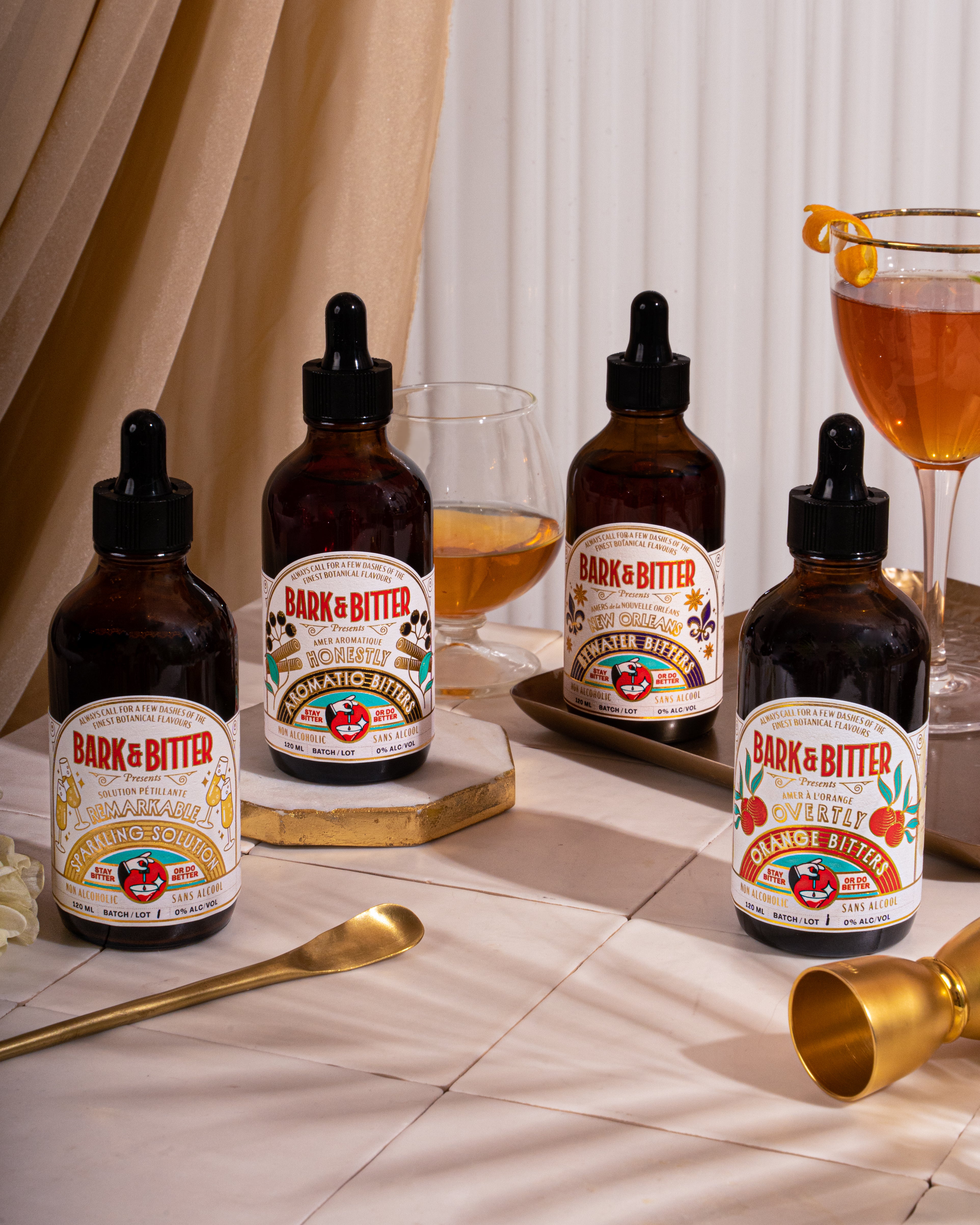 Classic Cocktail Bitters Set of 4 – Non-Alcoholic Bitters for Cocktails & Mocktails image